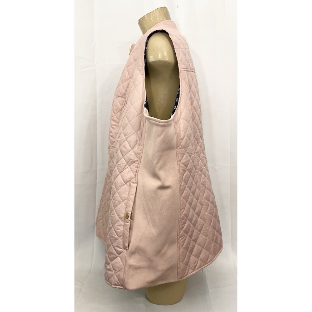NWT $50 Kim Rogers Puffer Vest Plus 3x 60" Crew Zipper Peach Blue Lining Winter - Picture 3 of 7